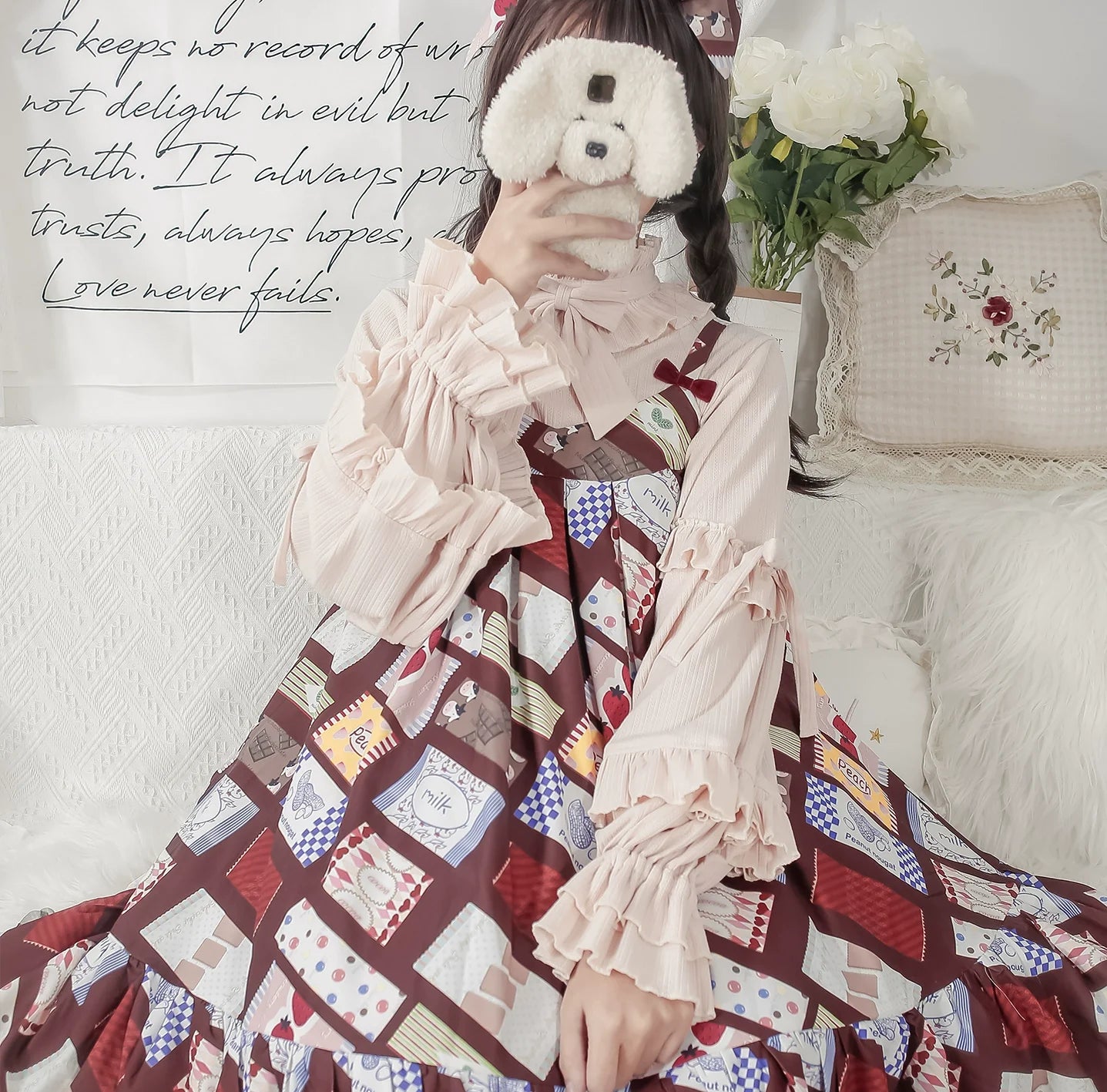 MIST - First Snow - Sweet Lolita Sweater Winter Puff Sleeve Knitting Innerwear