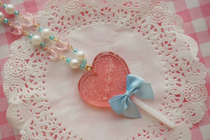 Cat Tea Party - Sweet Lolita Necklace Heart-Shaped Lollipop Necklace
