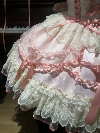 Sugar Girl - Dreamy Butterfly - Ballet-style Sweet Lolita JSK Dress With Large Bow Trailing