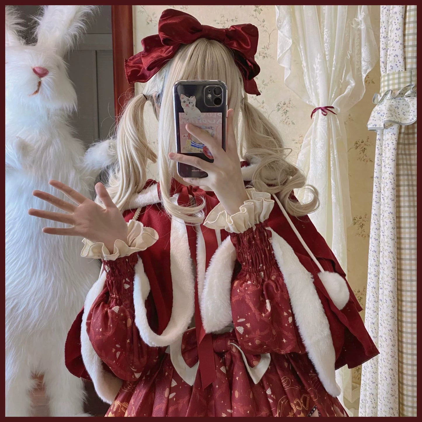 Matutu - Sweet Bear Gift House - Sweet Lolita Suit Christmas Lolita OP and Cape