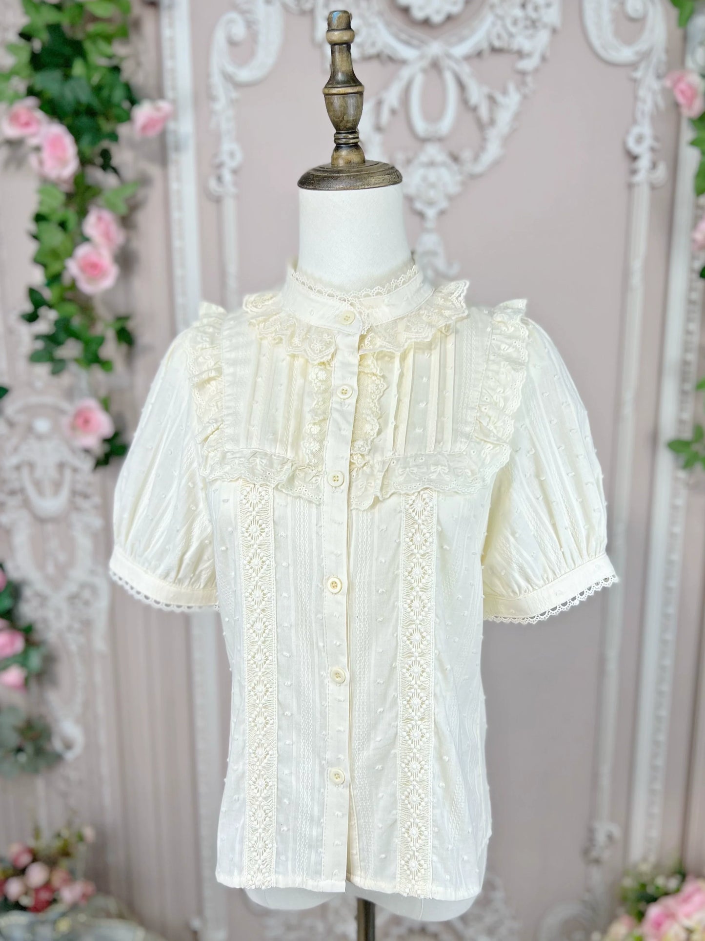 DMFS Lolita - Sweet Lolita Blouse Cotton Summer Short Sleeve Shirt