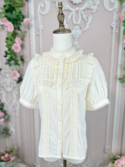 DMFS Lolita - Sweet Lolita Blouse Cotton Summer Short Sleeve Shirt