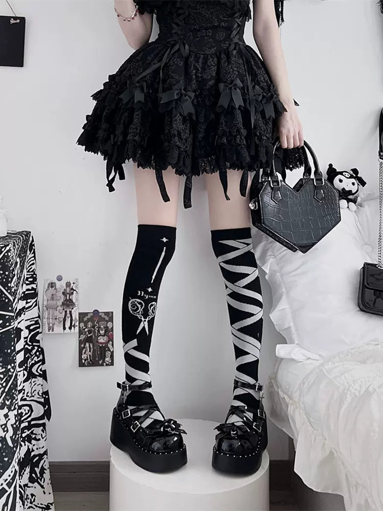 Bondora - Devil Cross - Punk Lolita Shoes Cross High Platforms Shoes