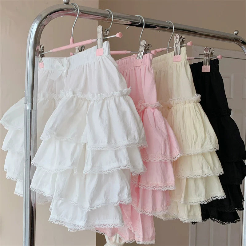 Sugar Girl - Cotton Lolita Bloomer, Loose Ruffled Hem Petticoat
