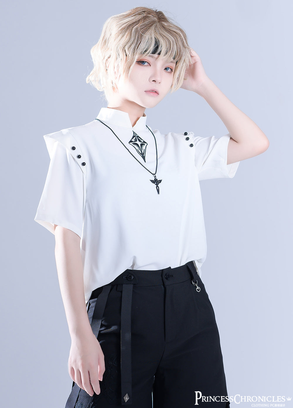 Princess Chronicles - Embroidered White Ouji Lolita Shirt