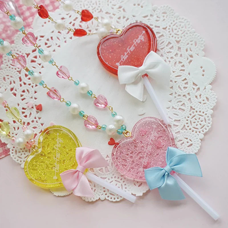 Cat Tea Party - Sweet Lolita Necklace Heart-Shaped Lollipop Necklace