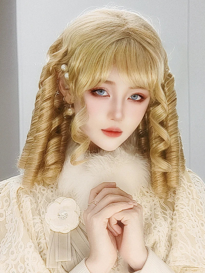 Mabuxi - 33CM Sparkling Lolita Wig Roman Curls Gorgeous Court Wig