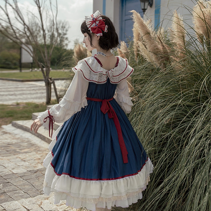 With Puji・朶now White - Lolita Flounce Hemline OP Dress