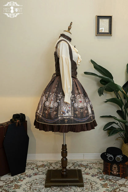 Miss Point - Demon Hunting Notes - Gothic Lolita Cross Print Short Skirt