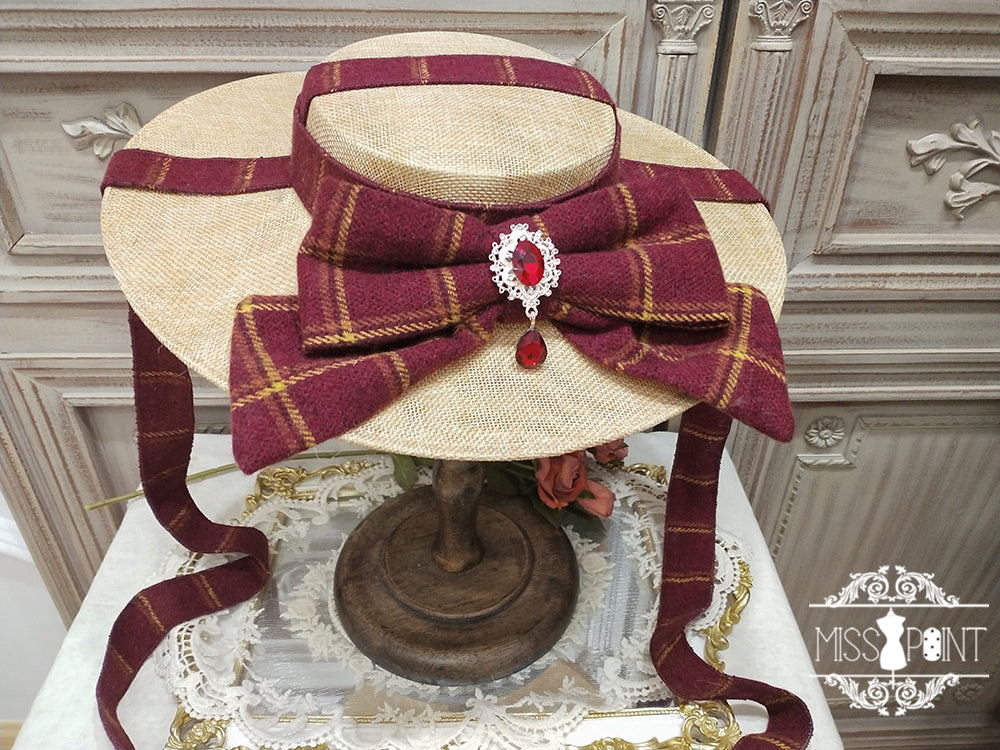Miss point - Rose Silhouette - Elegant Handmade Lolita Flat Hat
