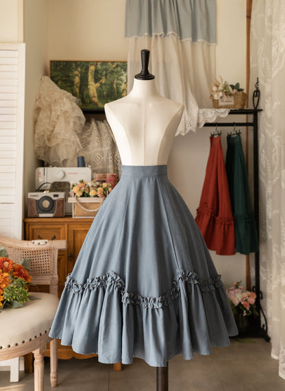 Forest Wardrobe - Forest Basket - Elegant Lolita Skirt Retro Classic Petal Swing Skirt