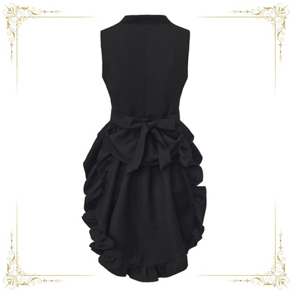 Immortal Thorn - Silent Agent - Ouji Lolita Black Vest Coat