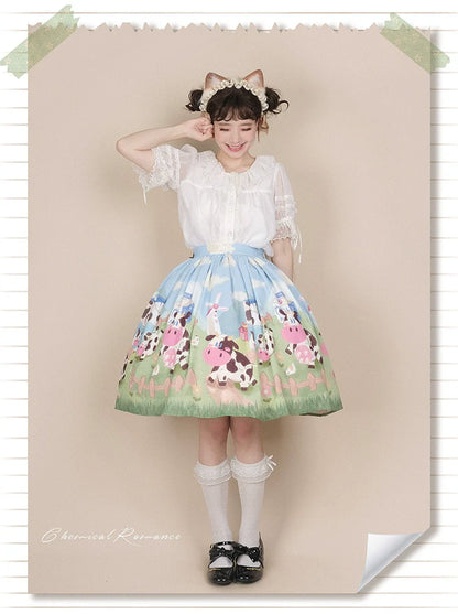 Chemical Romance - Sweetheart Farm - Sweet Lolita SK Cow Print Lolita Dress