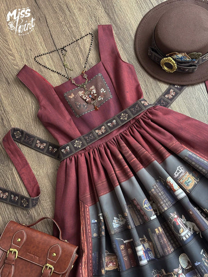 Miss Point - German Bookshelf - Classic Lolita Printed JSK Dress