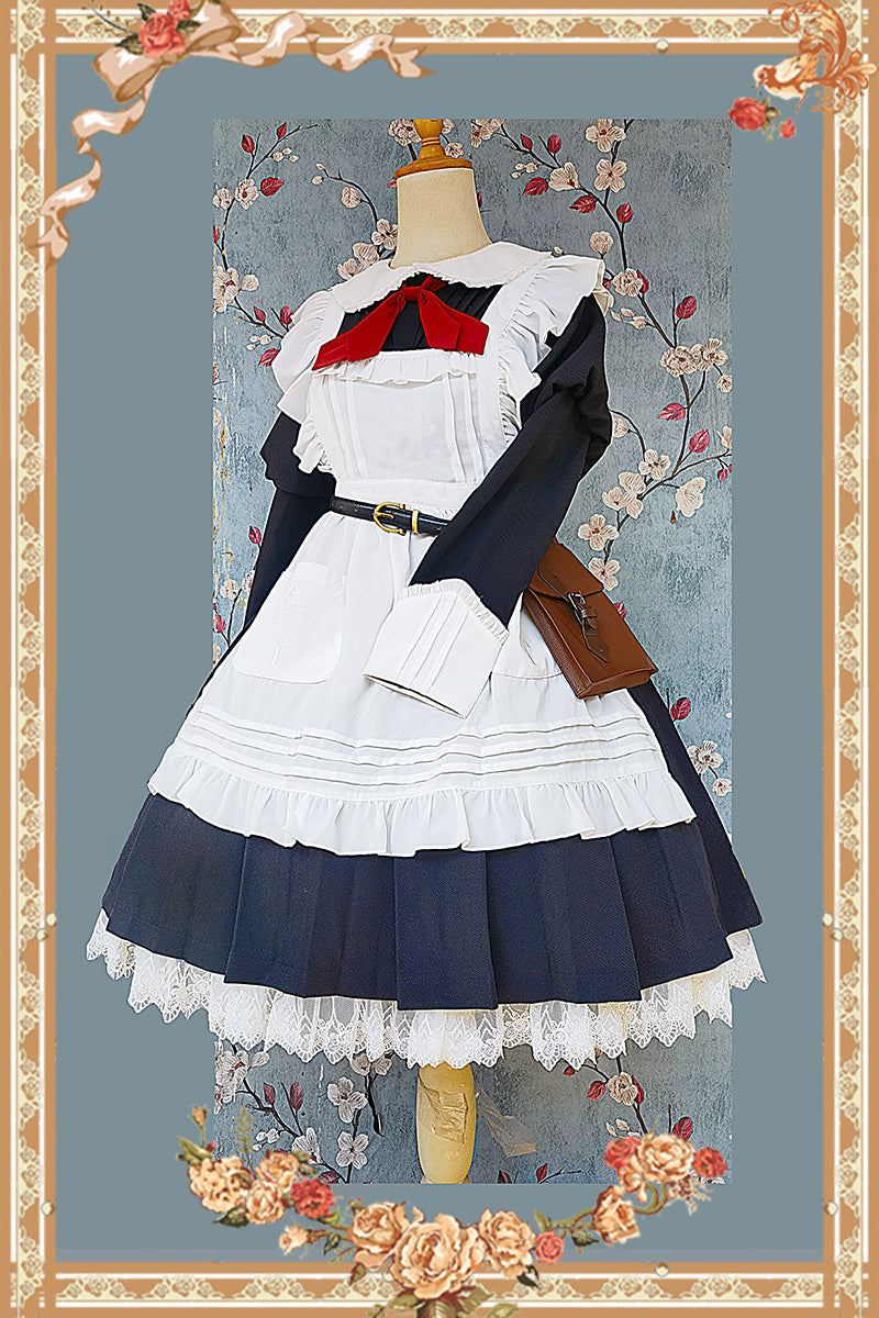 Infanta - Suliko - Maid Lolita OP Set with Soldier Style Waist Pack and Apron