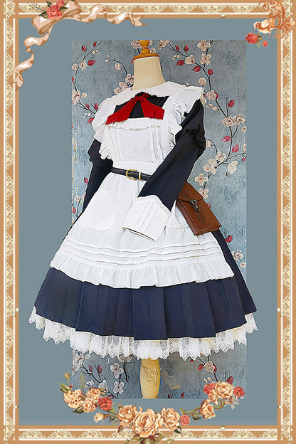 Infanta - Suliko - Maid Lolita OP Set with Soldier Style Waist Pack and Apron