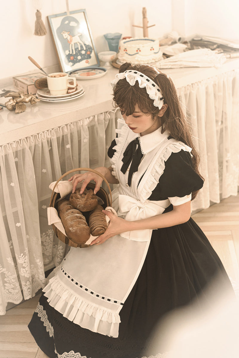 Your Princess - Maid Lolita Puff Sleeve Black Dress