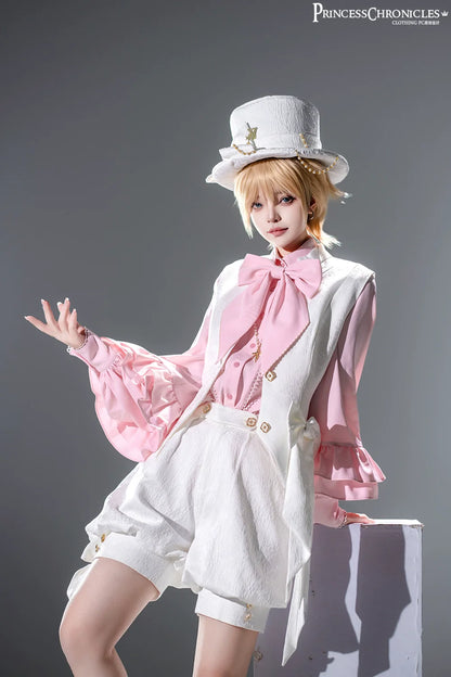 Princess Chronicles - Doll - Ouji Lolita Pink Blouse & White Shorts