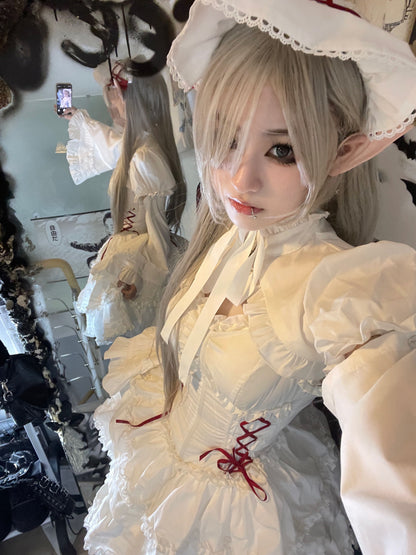 Mengfuzi - LiLith - Christmas Gothic Lolita JSK Dress, Short Sleeve Bolero