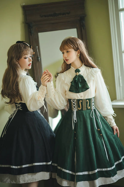 Miss Point - Golden Movement - Elegant Lolita Fishbone Skirt Customized