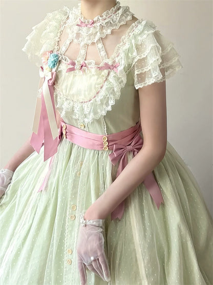 Uncle's Workshop - Fluttering Cherry Spring Strings - Cotton Sweet Lolita JSK Dress