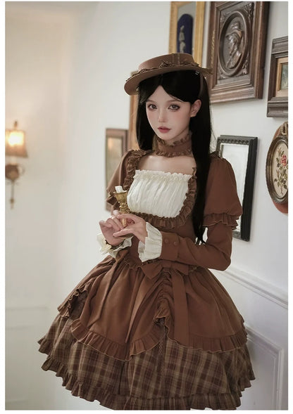 With PUJI - Oak Hymn - Classic Lolita Plaid OP Suit, Side Zipper