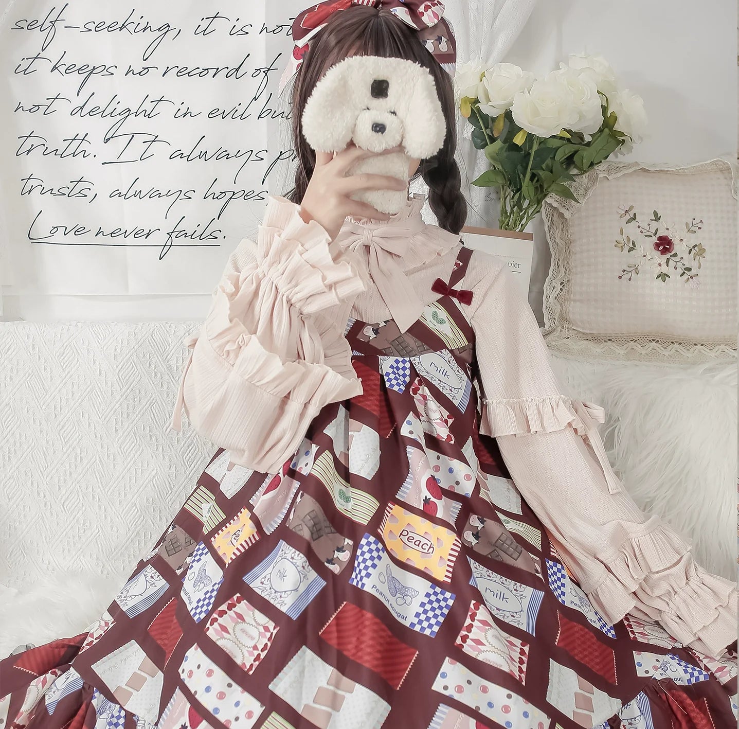 MIST - First Snow - Sweet Lolita Sweater Winter Puff Sleeve Knitting Innerwear