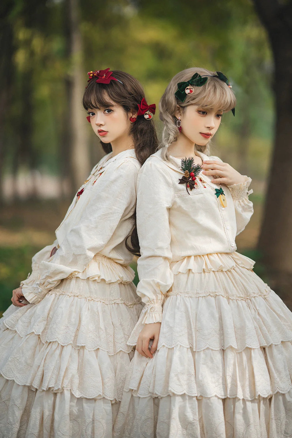 Miss Point - Chubby Fox in the Forest - Sweet Lolita Shirt Embroidered Collar Customized Blouse