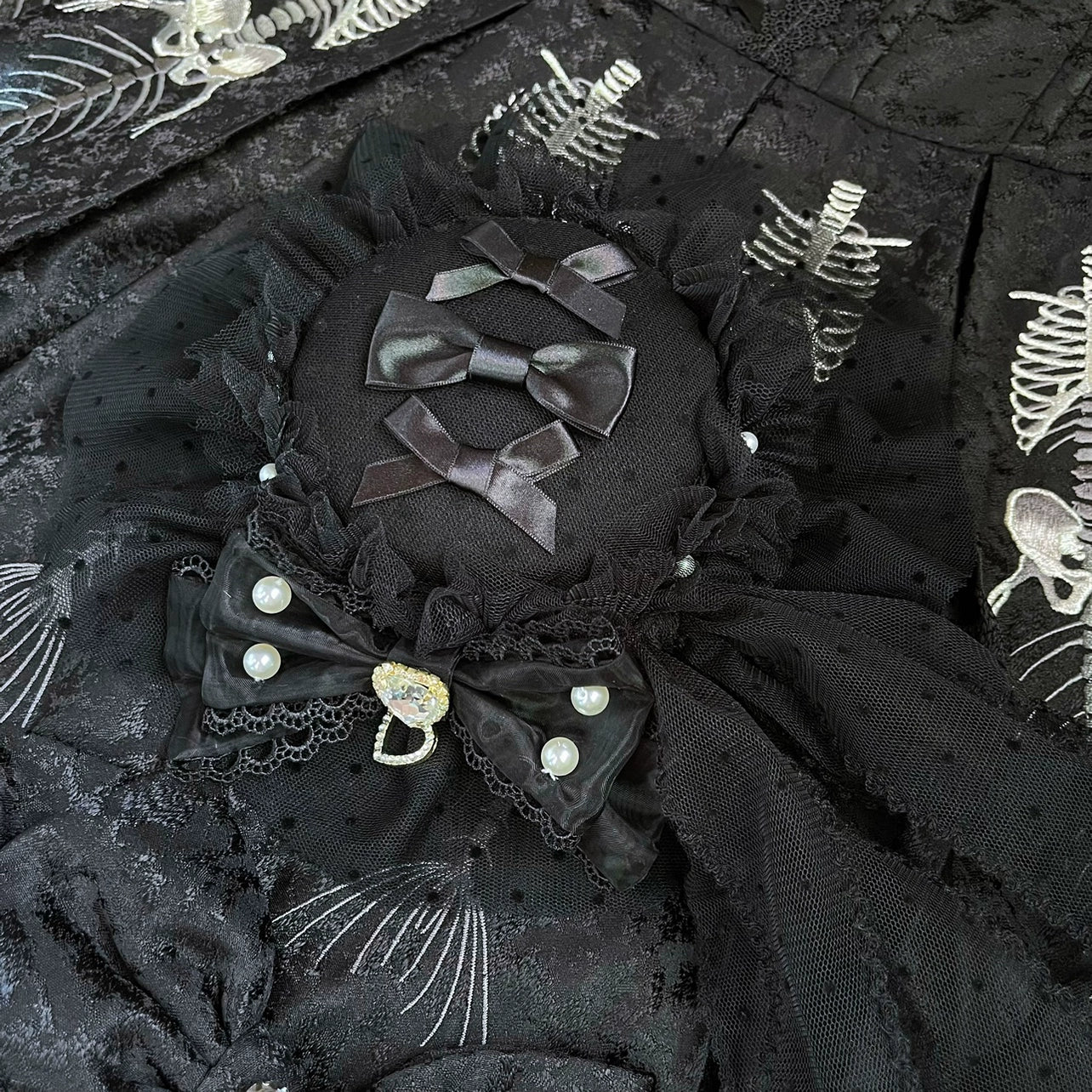 CheeseCat - Handmade Gothic Lolita Hat Anthony Cake Bow Lolita Hearwear