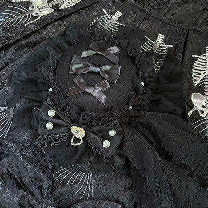 CheeseCat - Handmade Gothic Lolita Hat Anthony Cake Bow Lolita Hearwear