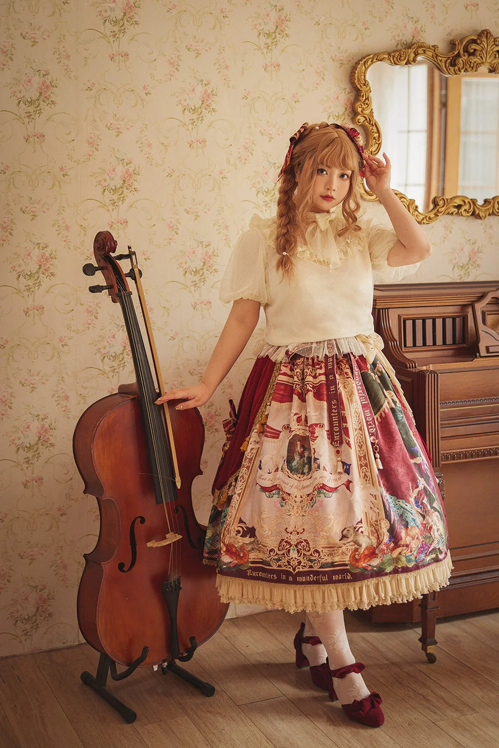 Miss Point - Kaleidoscope - Classical Lolita Shirt Dot Gauze Detachable Puff Sleeve Blouse Customized