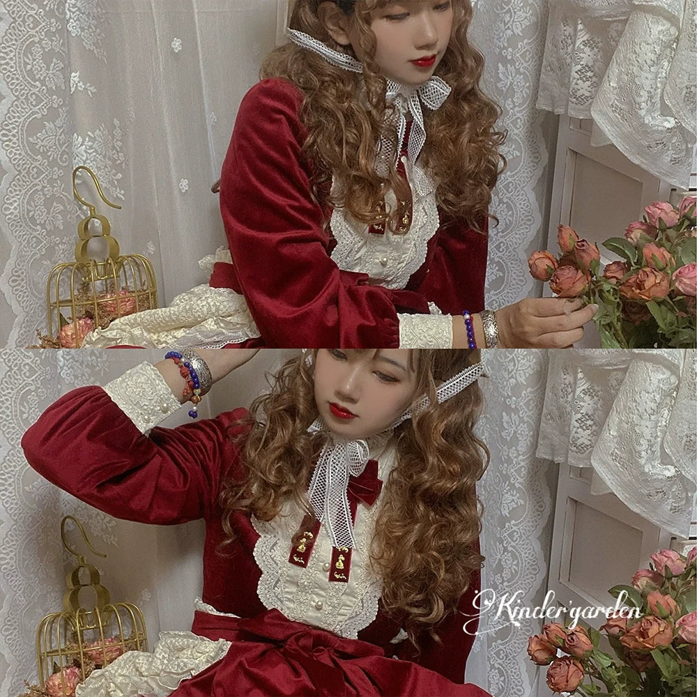 Miss Point - Customized Lolita Dress Vintage Elegant Velvet OP Dress