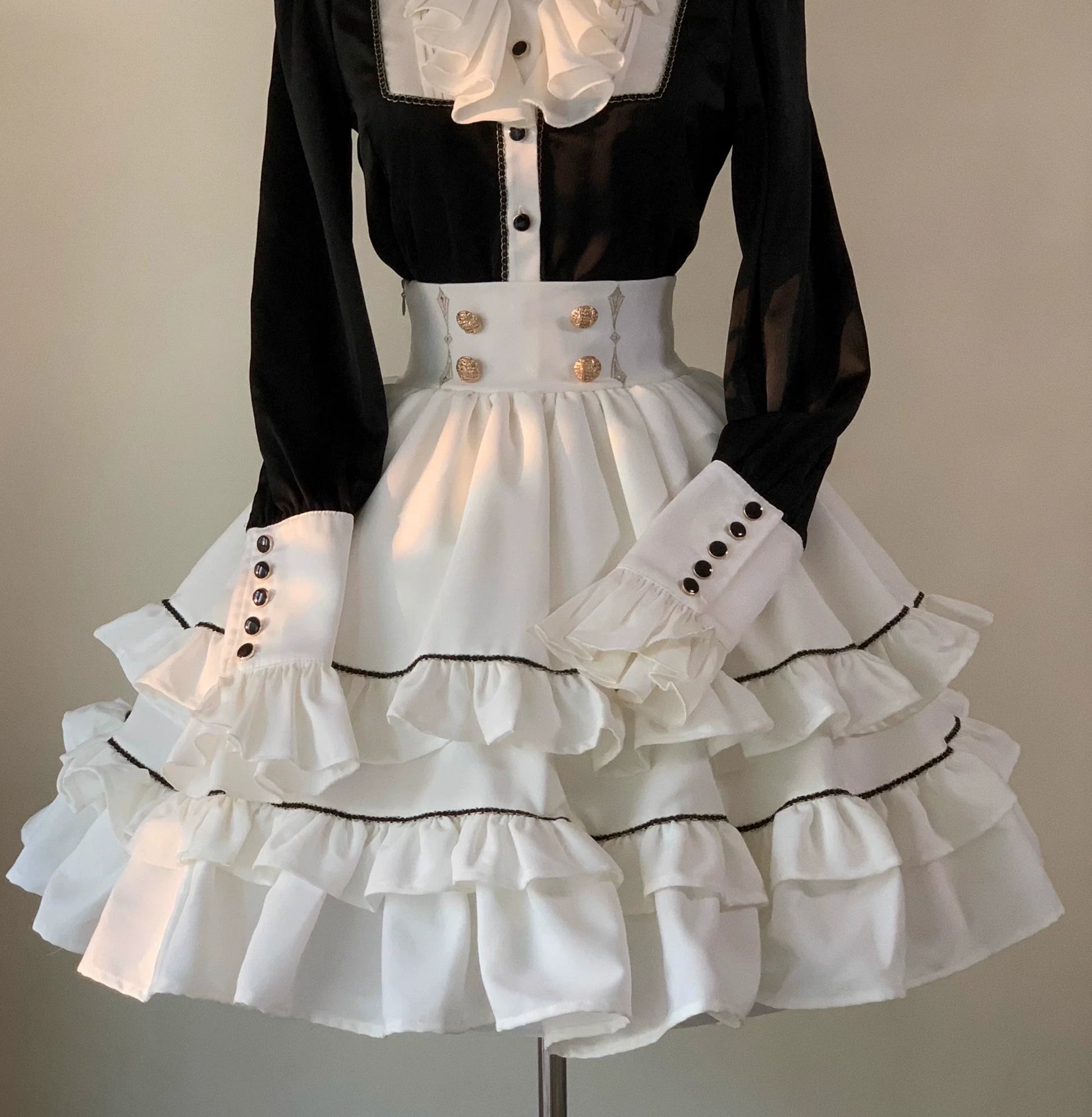 SilentMars - Law of the Fallen Moon - Retro Lolita Vest Coat Suit Knight Style Skirt