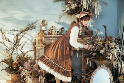 Miss Point - Rose Doll - Elegant Lolita Striped Fishbone Skirt