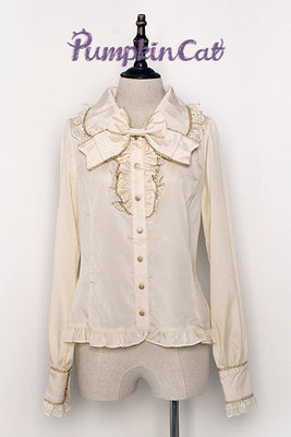 Pumpkin Cat - Gold Trim Long Sleeve Lolita Blouse
