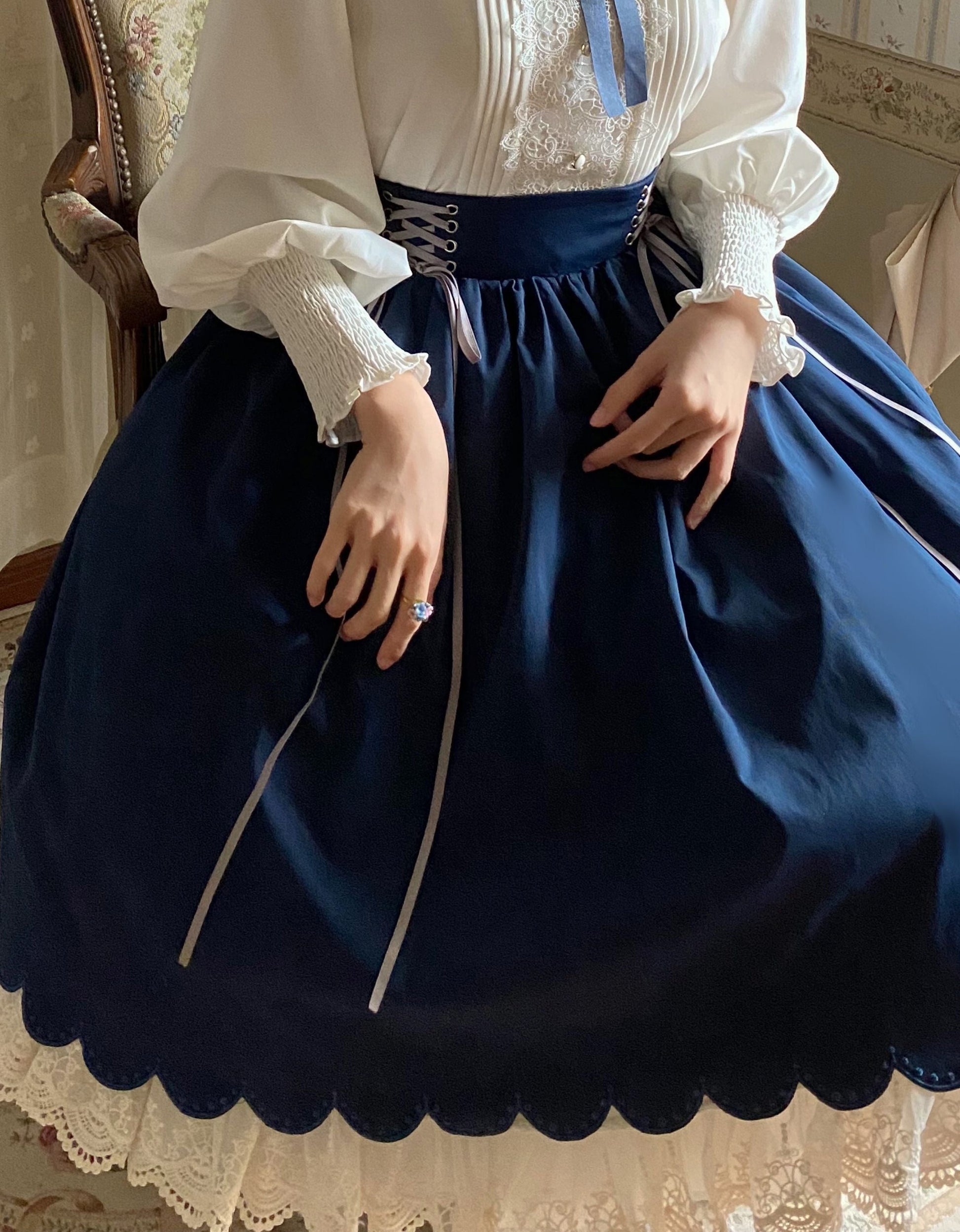 EESSILY - Countess's Autumn Tour - Retro Lolita Embroidery Long SK