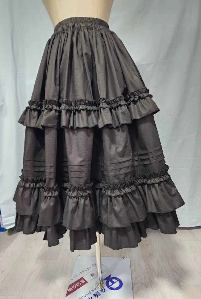 WangYan&Summer - Cotton Lolita Petticoat Ruffled Hem Customized Skirt
