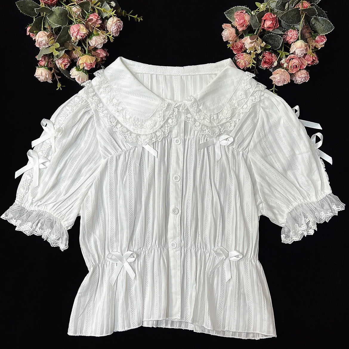 DMFS Lolita - Sweet Lolita Shirt Doll Collar Blouse High-waisted