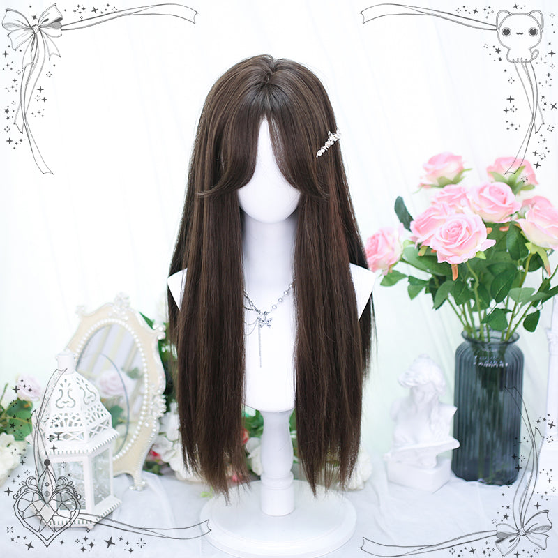 Dalao Home - Ballet - Sweet Long Straight Black Brown Wig