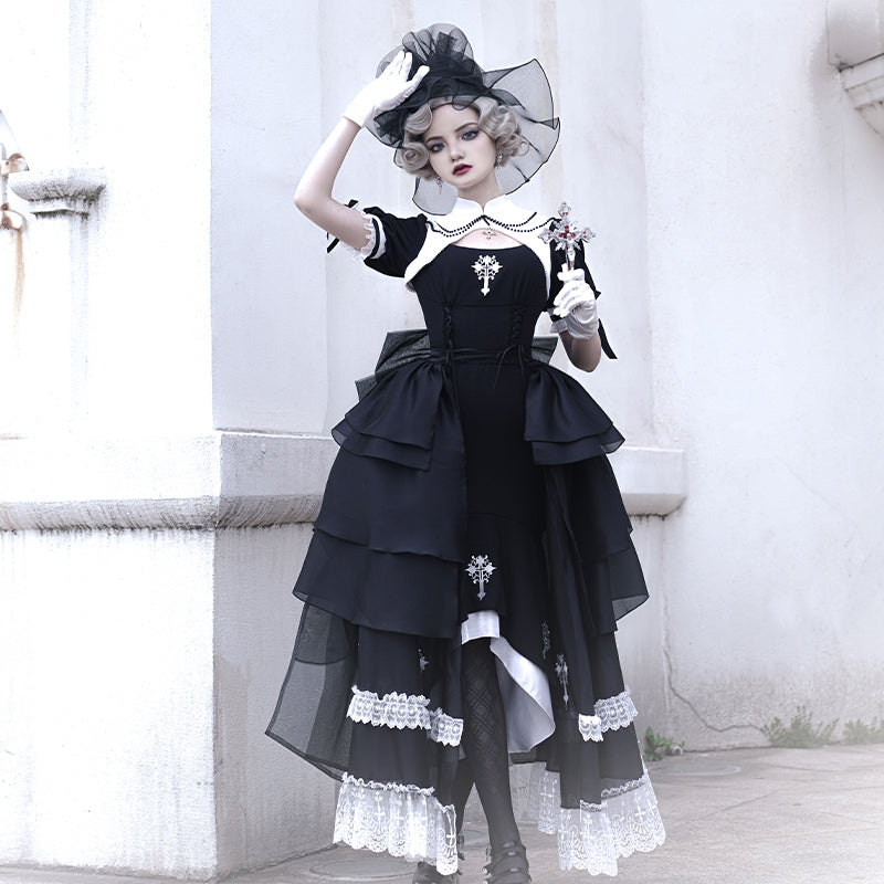 With PUJI - Prayer of the Dead - Gothic Nun Lolita OP Dress