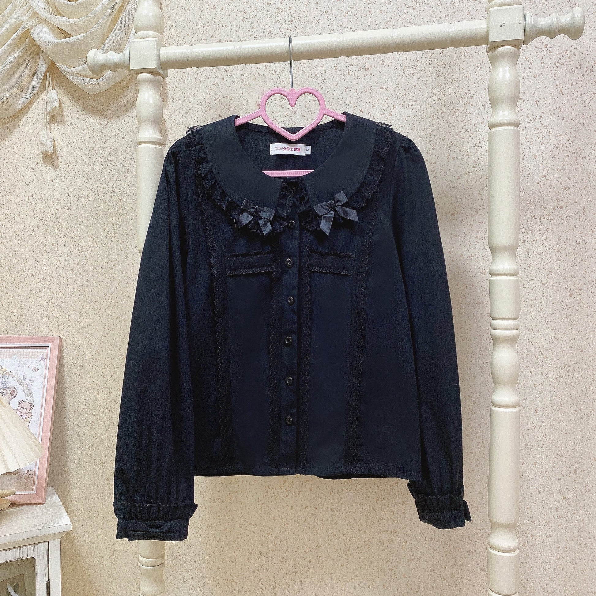 MIST - Grace Deer - Sweet Lolita Blouse with Peter Pan Collar and Long Sleeves