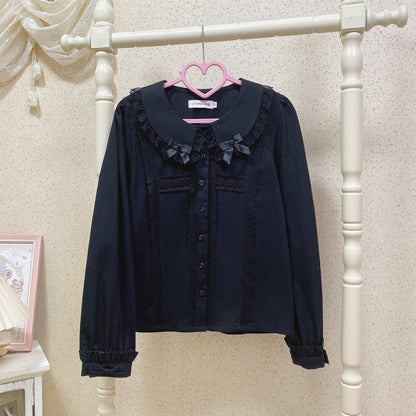 MIST - Grace Deer - Sweet Lolita Blouse with Peter Pan Collar and Long Sleeves