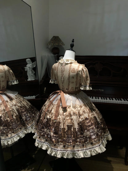 Doll Poem - Old School Lolita Printed OP, Zipper Clousure