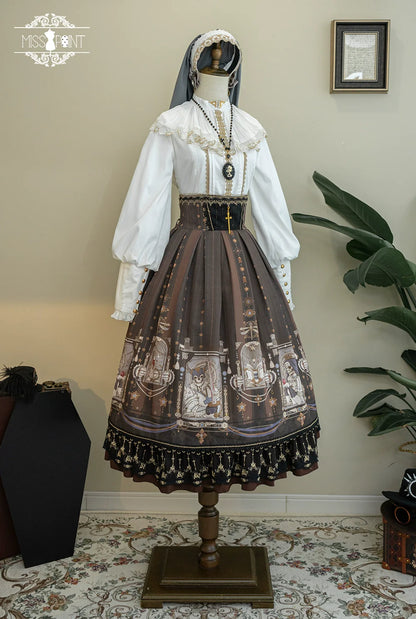 Miss Point - Demon Hunting Notes - Fishbone Gothic Lolita Skirt