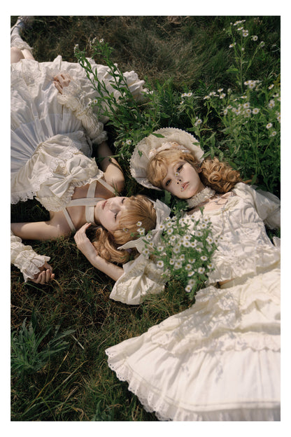 MEEKWIND - Miss Flora - Cotton Sweet Lolita Dress Set Doll-like OP and JSK