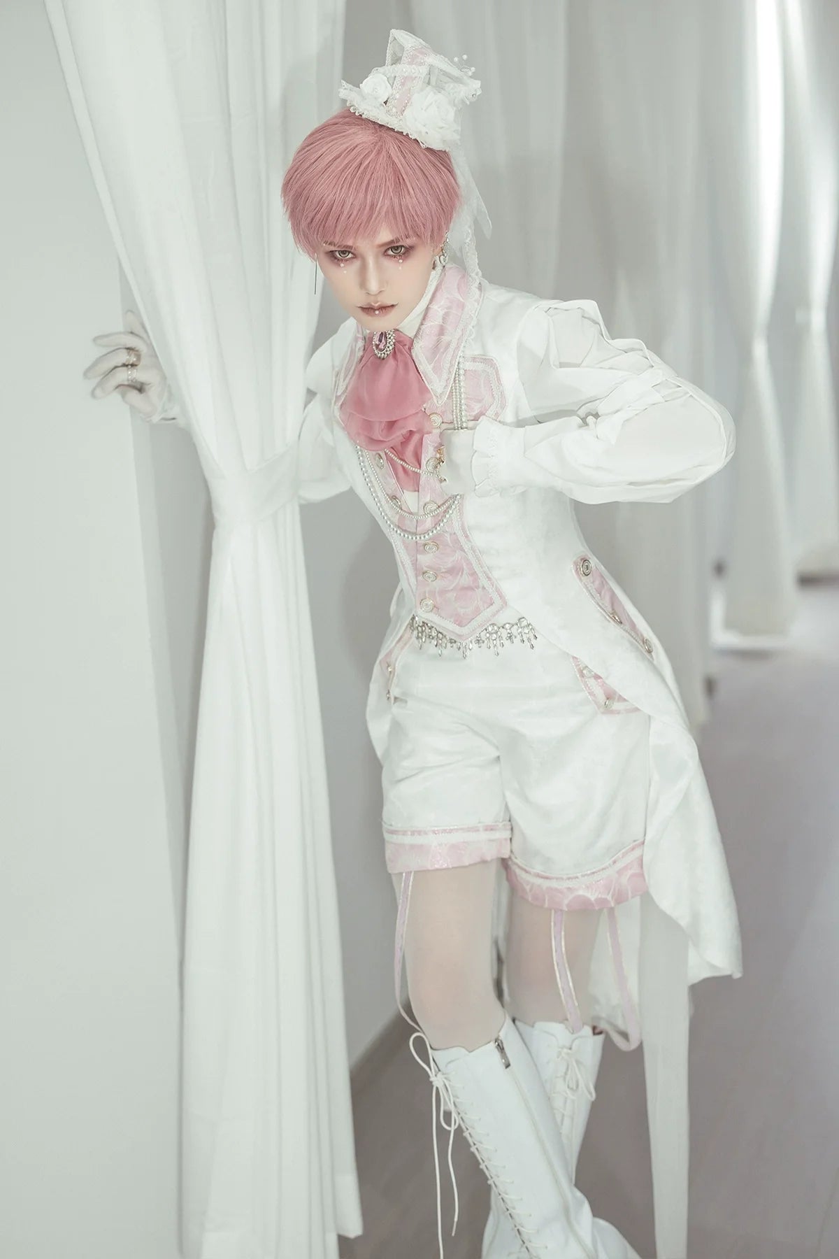 Immortal Thorn - Night of Swordsmanship - Ouji Lolita Long Coat Male Lolita Sleeveless Coat