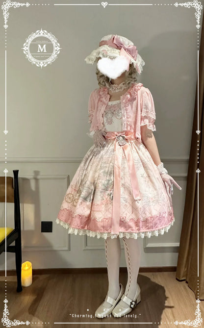 Moon River - Swan Lake Mirror - Pink Sweet Lolita Print JSK Dress