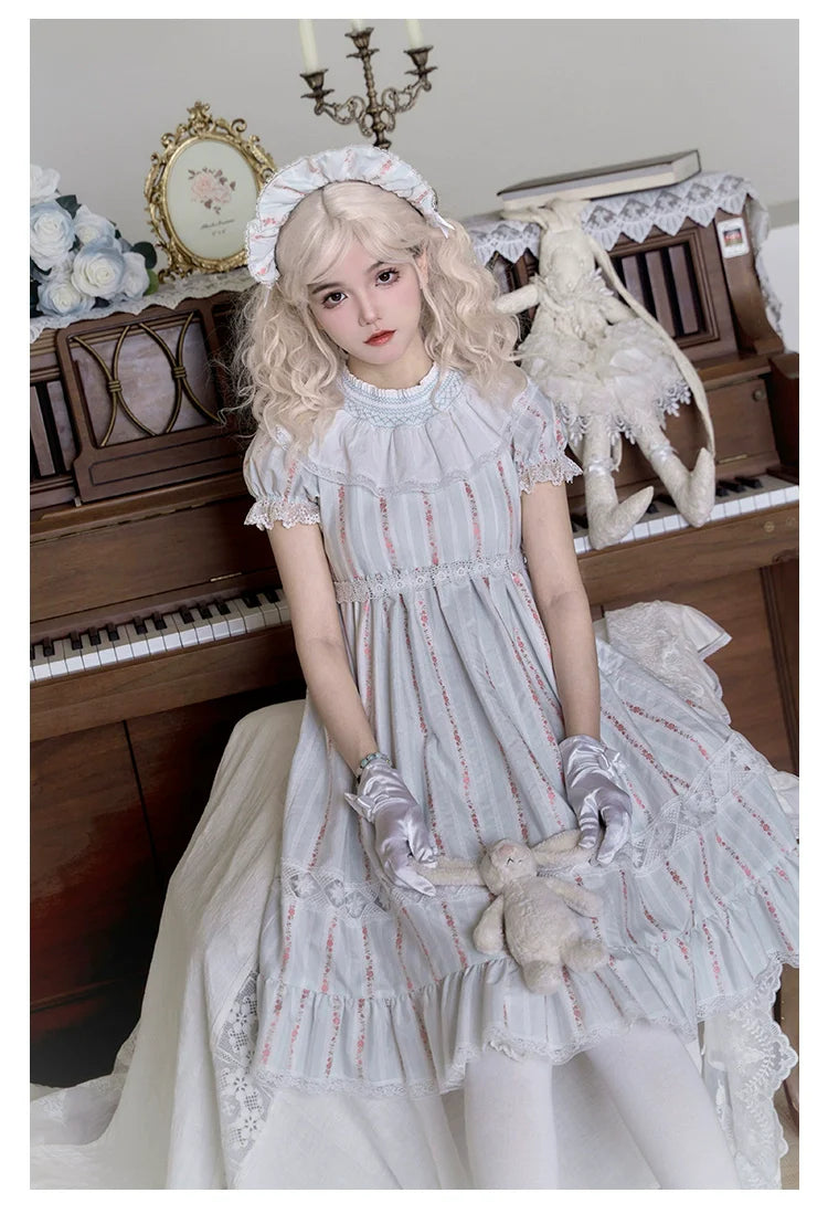 With PUJI - Annie's Dreamland - Cotton Lolita OP Dress Doll Collar Summer Dress