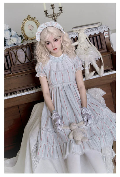 With PUJI - Annie's Dreamland - Cotton Lolita OP Dress Doll Collar Summer Dress