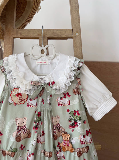 MIST - Semi-sweet Milk Cake - Sweet Lolita Short Sleeve Blouse with Lace Peter Pan Collar